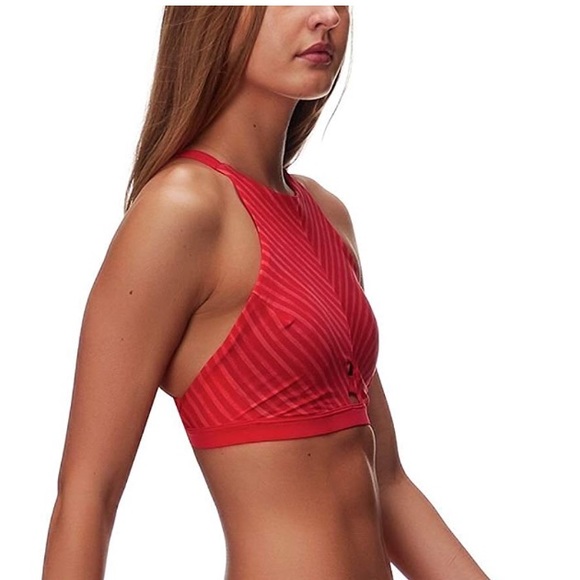 QUICK-DRY HAZARD HIGH NECK SURF STRIPED RED TOP - Picture 5 of 7